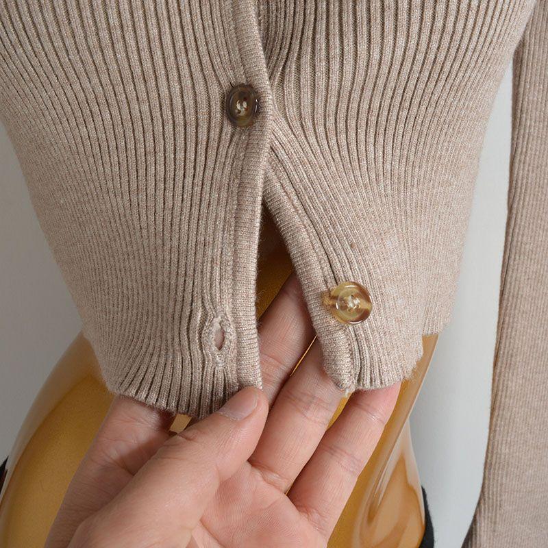 Sexy Sexy U Lapel Single Breasted Knitting Cardigan Women's Clothes Spring and Autumn Slim Fit Short Chic Long-Sleeved Versatile Top