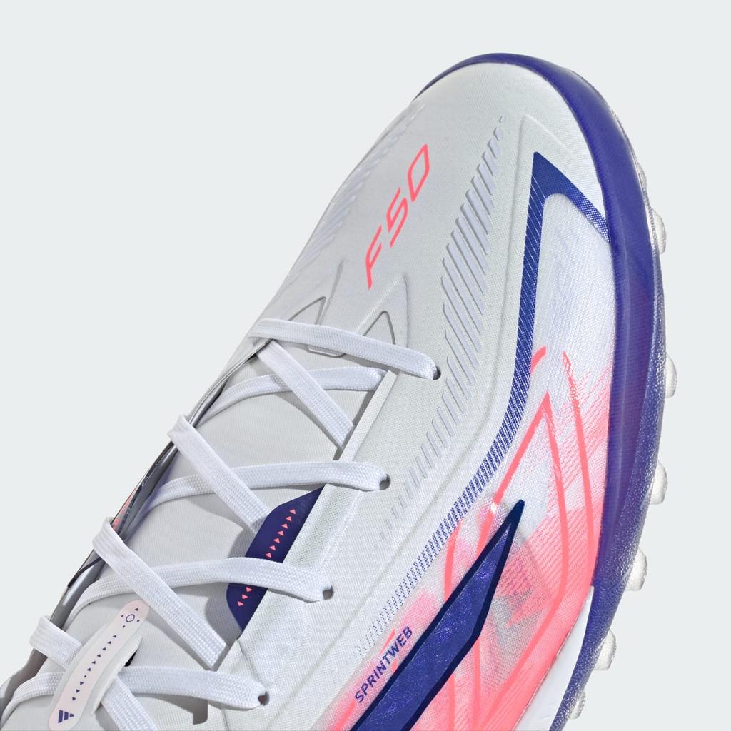 adidas F50 Hyperfast Pro Turf Football Boots KJ6092 Unisex Performance Sports Shoes Cloud White / Solar Purple / Solar Turbo