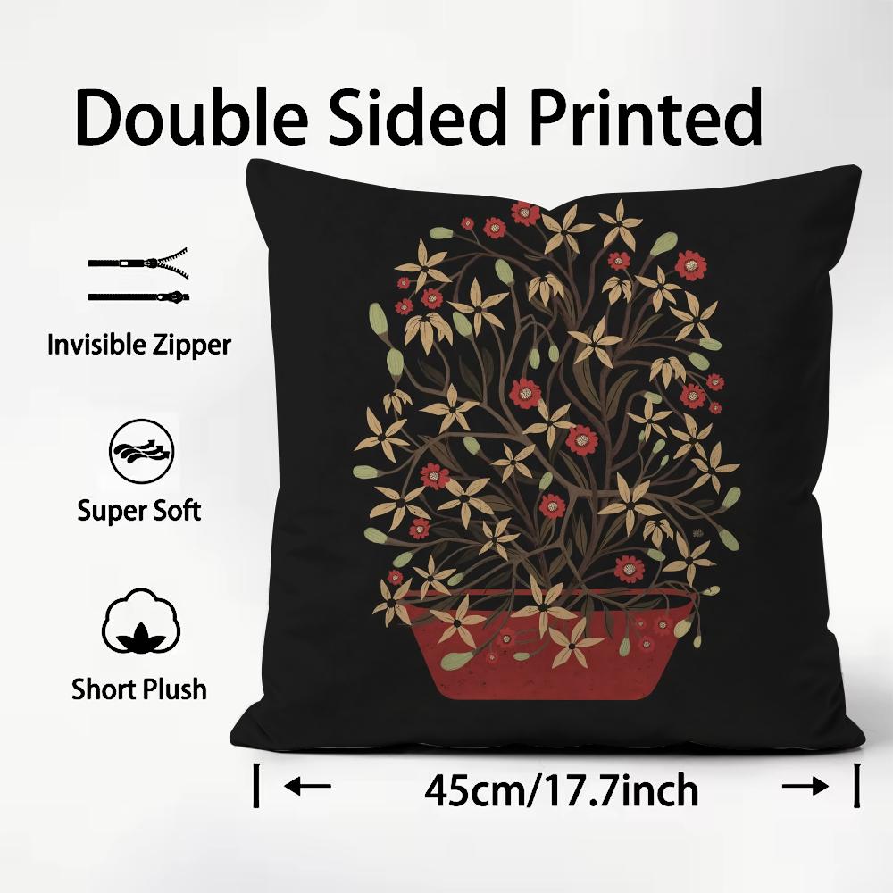 

1 шт. Классический Винтажный Ваза Подушка Чехол Плюшевая Ткань Мягкая Двусторонняя Печать Диван Теплая Зима Дом Детский Подарок Наволочка 30X30cm