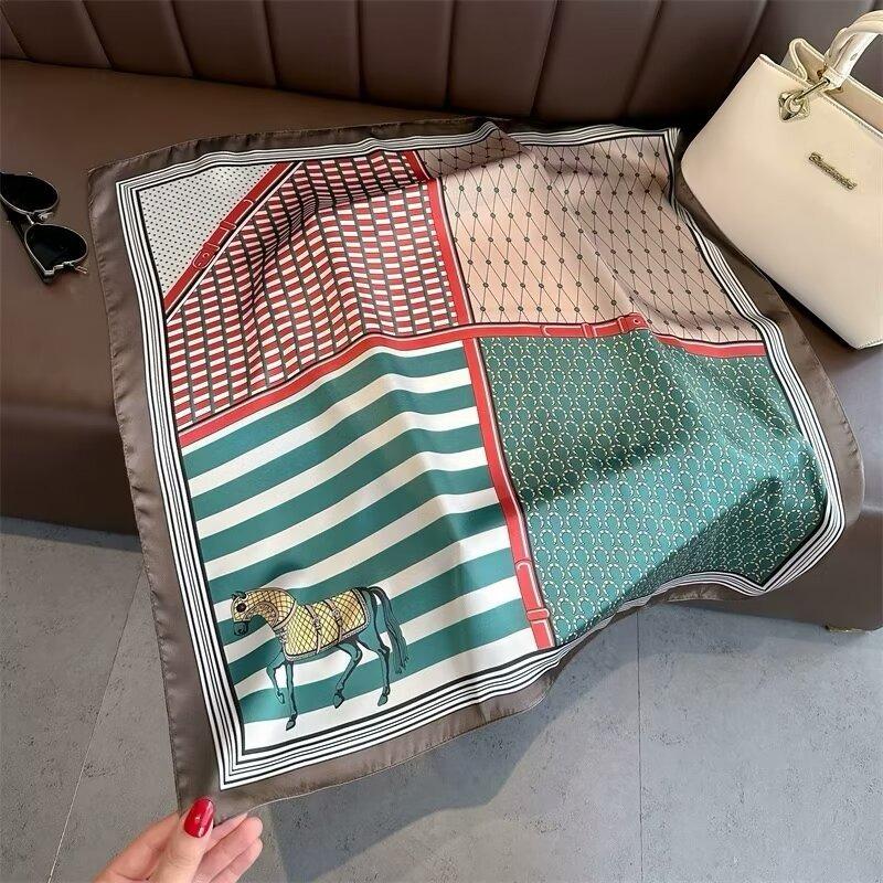 70 silk scarf square scarf high sense fashion versatile professional simulation silk small scarf versatile printed women's silk scarf