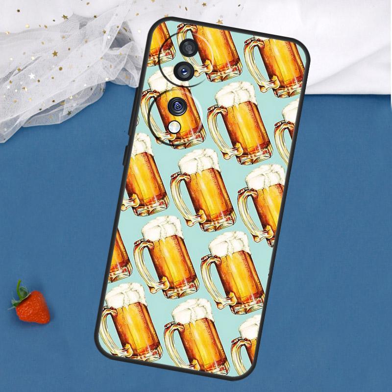 Pretzel Beer Pattern Case For Honor Magic 8 7 5 6 Lite 400 200 Pro 50 70 90 X8c X8b X9a X9b X9c X9d Win RT Cover