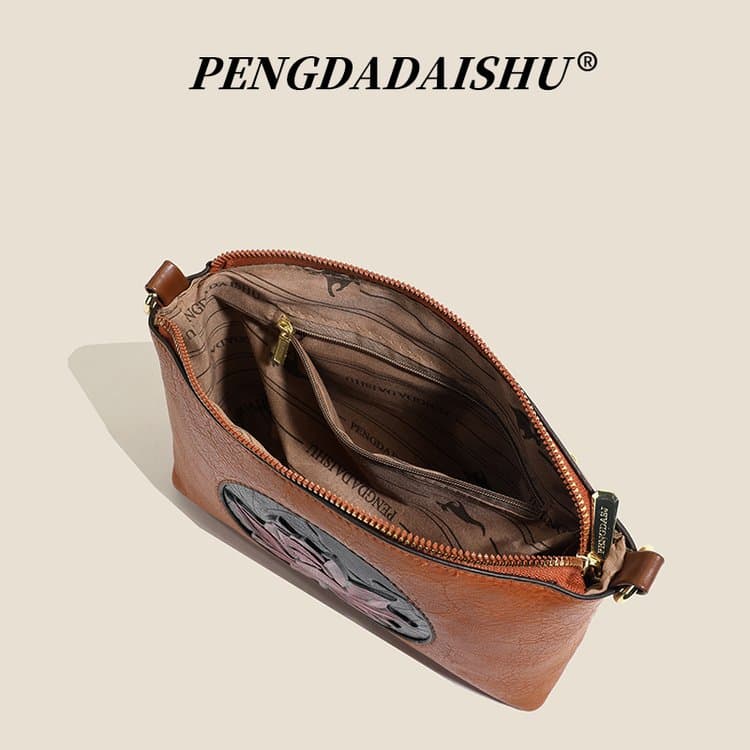 Lychee Pattern Embossed Messenger Bag Women's Shoulder Shell Bag