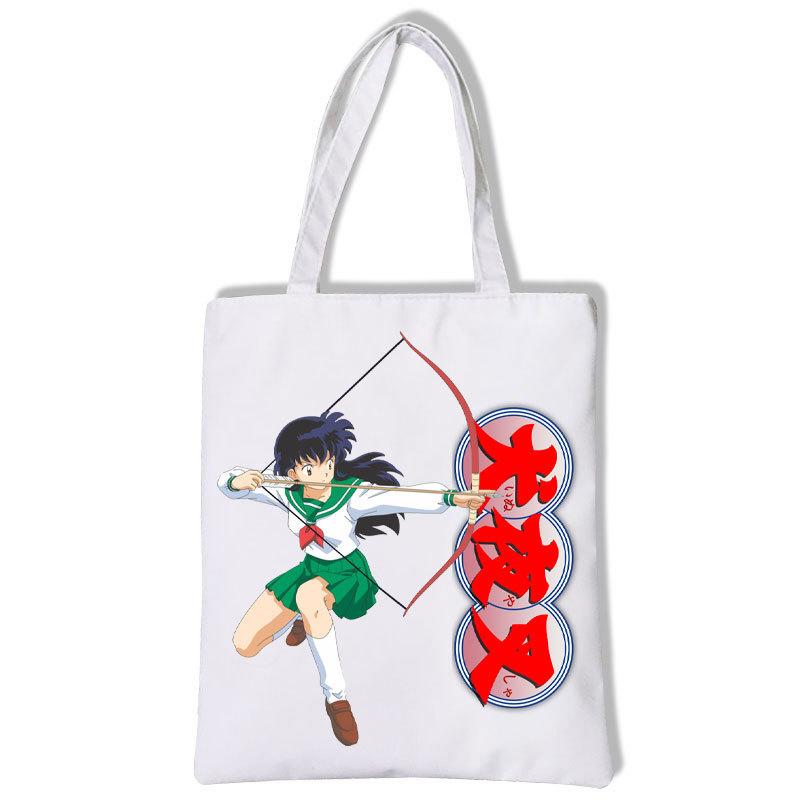 

White Canvas Shoulder Bag Riman Inuyasha Peripheral Portable Messenger Bag Canvas Bag white 6