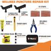 8v1 Sada na opravu bezdušových pneumatik pro auto, kolo, skútr a SUV - Univerzální nouzová sada na opravu defektu (s úložným vakem).