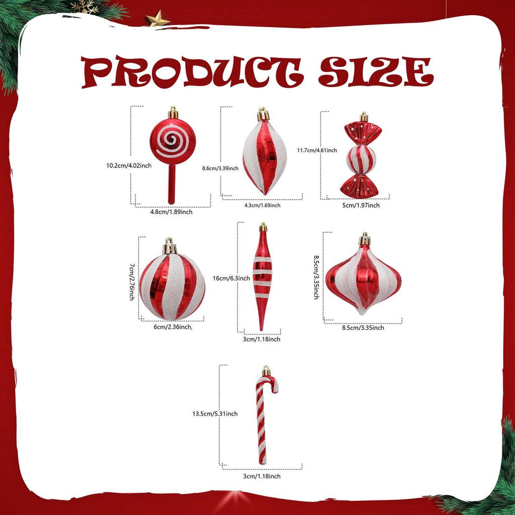 Christmas Tree Hanging Ornaments Charm Pendants Reusable Ornament Decorations for Cafe