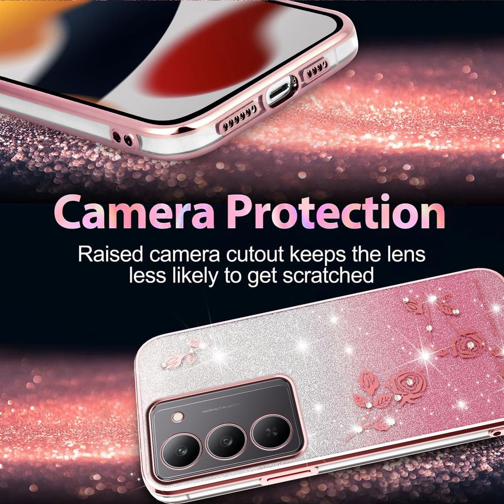 KADEM Pro Realme 14x 5G Pouzdro Květinové TPU Flexibilní Gradientní Kryt na Telefon