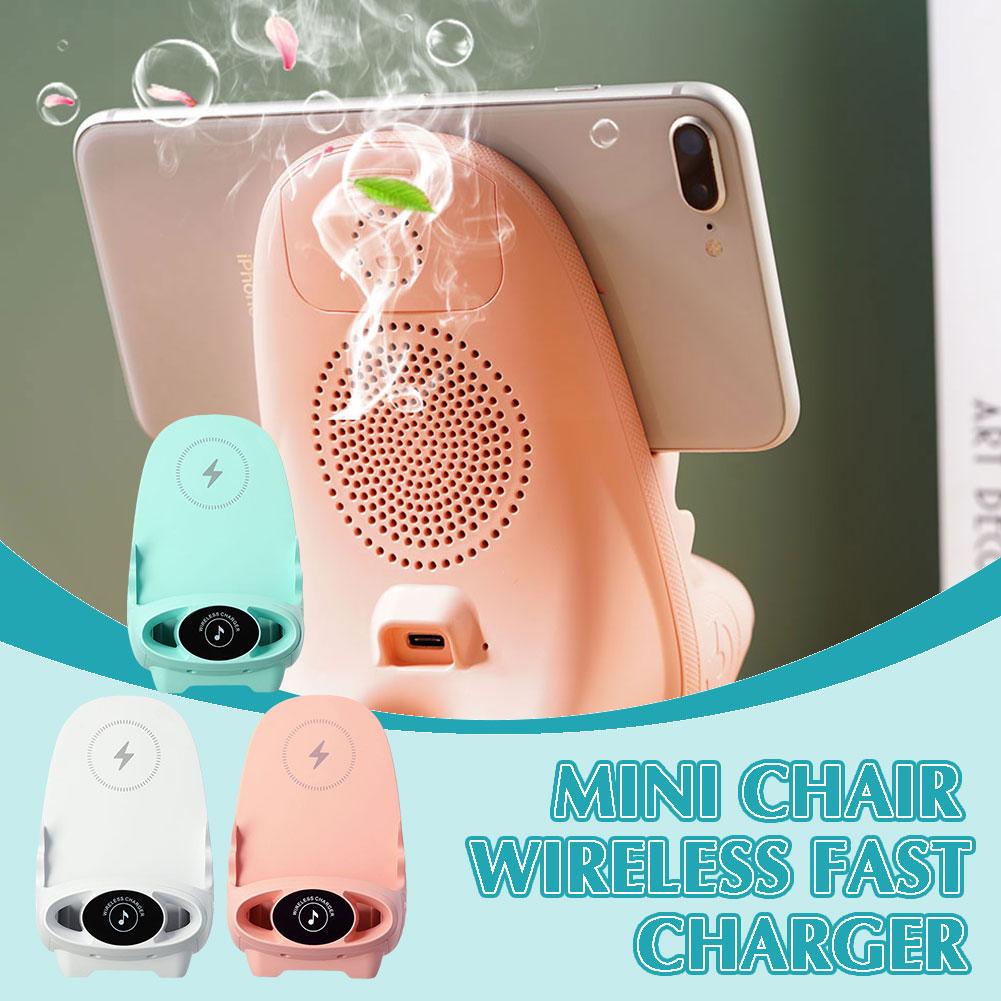 Wireless Fast Charging Charger Stand Holder Unique Mini Ergonomic Desktop Holder Station Shape Chair Phone Phone Mobile L8M1