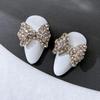 5 Stück lila Diamant-Nagelkunst-Zubehör mit großer Schleife für Nagelkunst-Kreationen