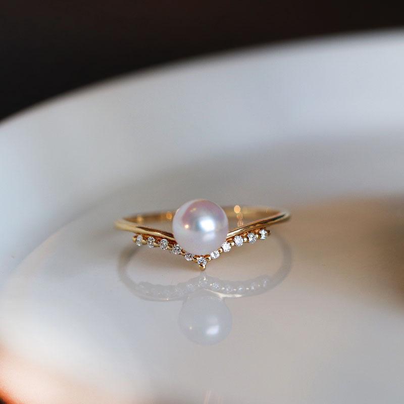 

Japanese 18K Gold-Plated Pearl Ring - Exquisite, Everyday Luxury Design золотой
