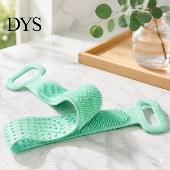 Heavy Duty Back Washer for Shower Silicone Scrubber with Dual Handles, Double Sided Exfoliating Bath Towel, Ergonomic Body Brush Handles Skin Care And