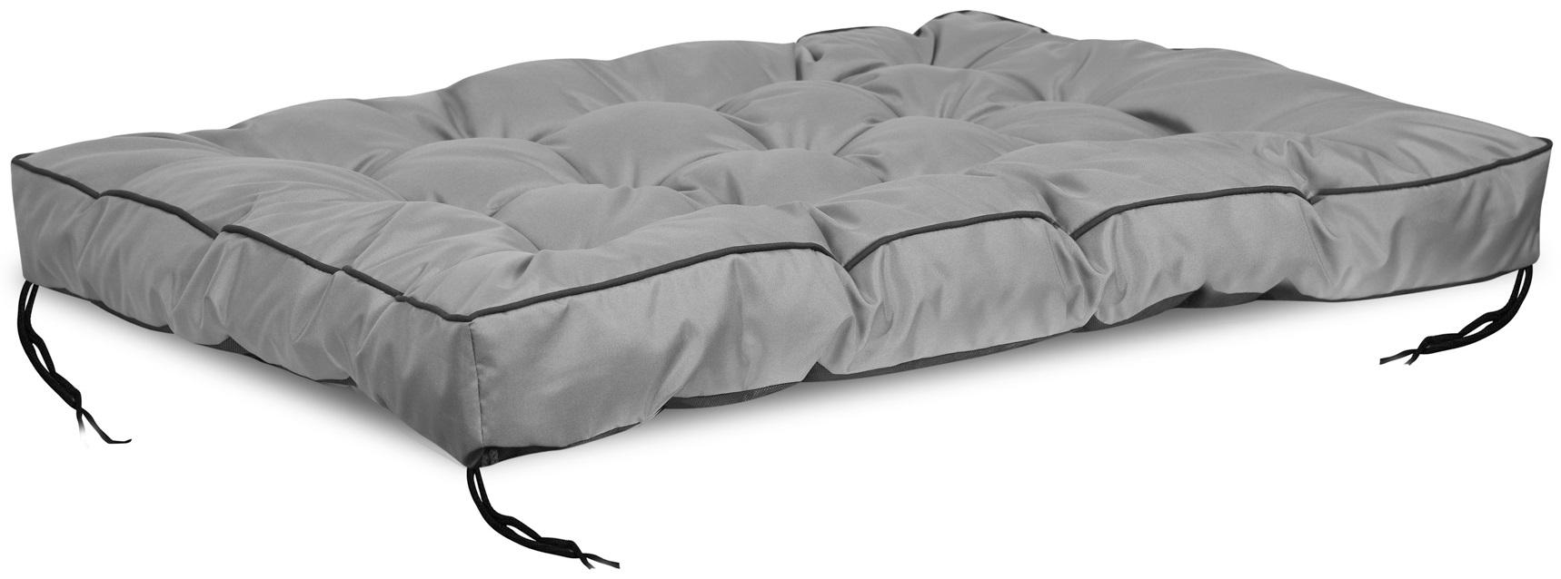 Cuscino da giardino 120x80 cm con lato alto per panca pallet, impermeabile, grigio