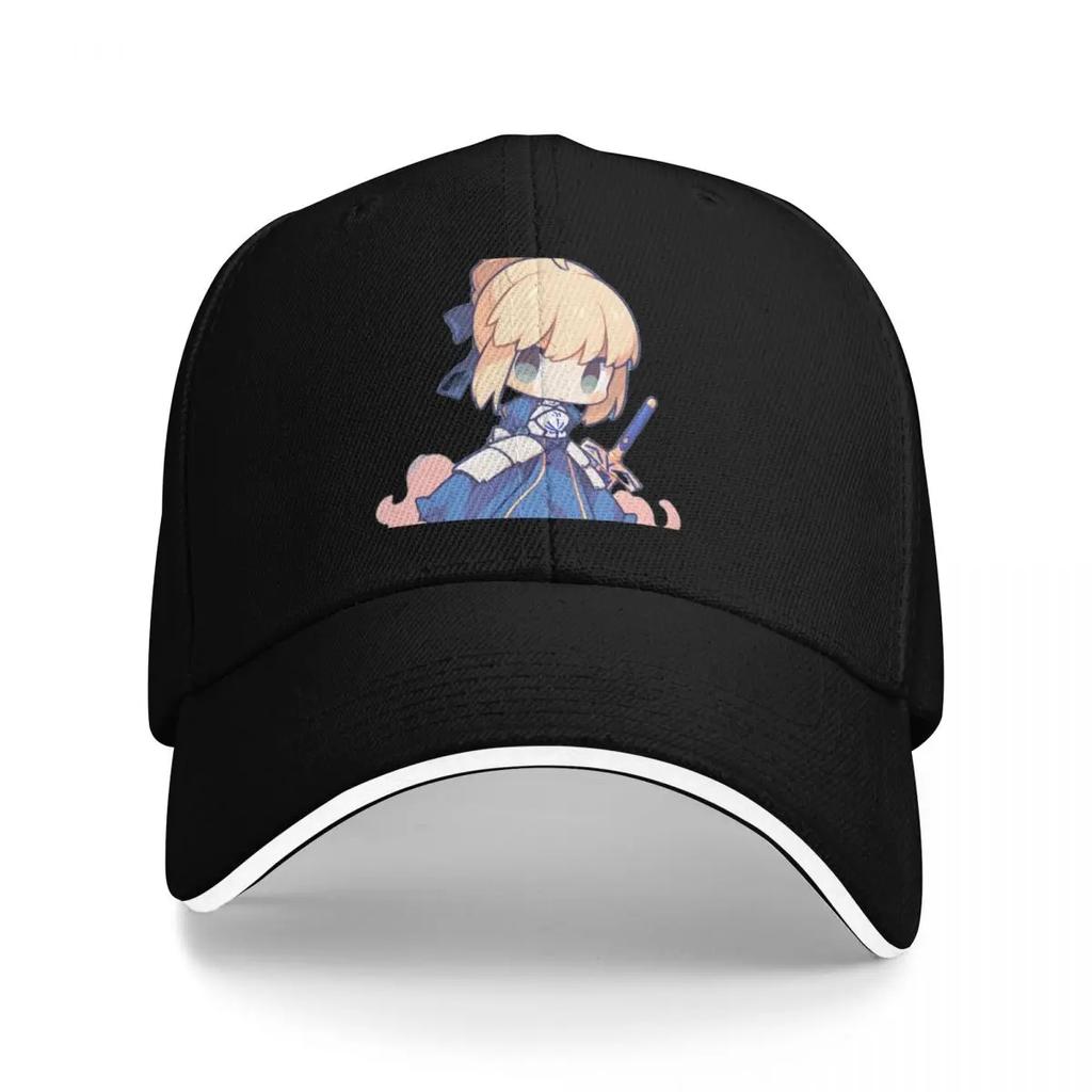 Saber FT Cute Anime Girl Chibi Style Baseball Cap Dad Hat Snap Back Hat Golf Cap Luxury Cap Golf Unisex Womens