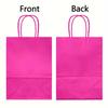 12pcs Kraft Paper Bags with Handles 6.3×8.7Inces Gift Bags Pink&Rose Red Handbag for Valentine's Day Wedding Party Decor ZSY