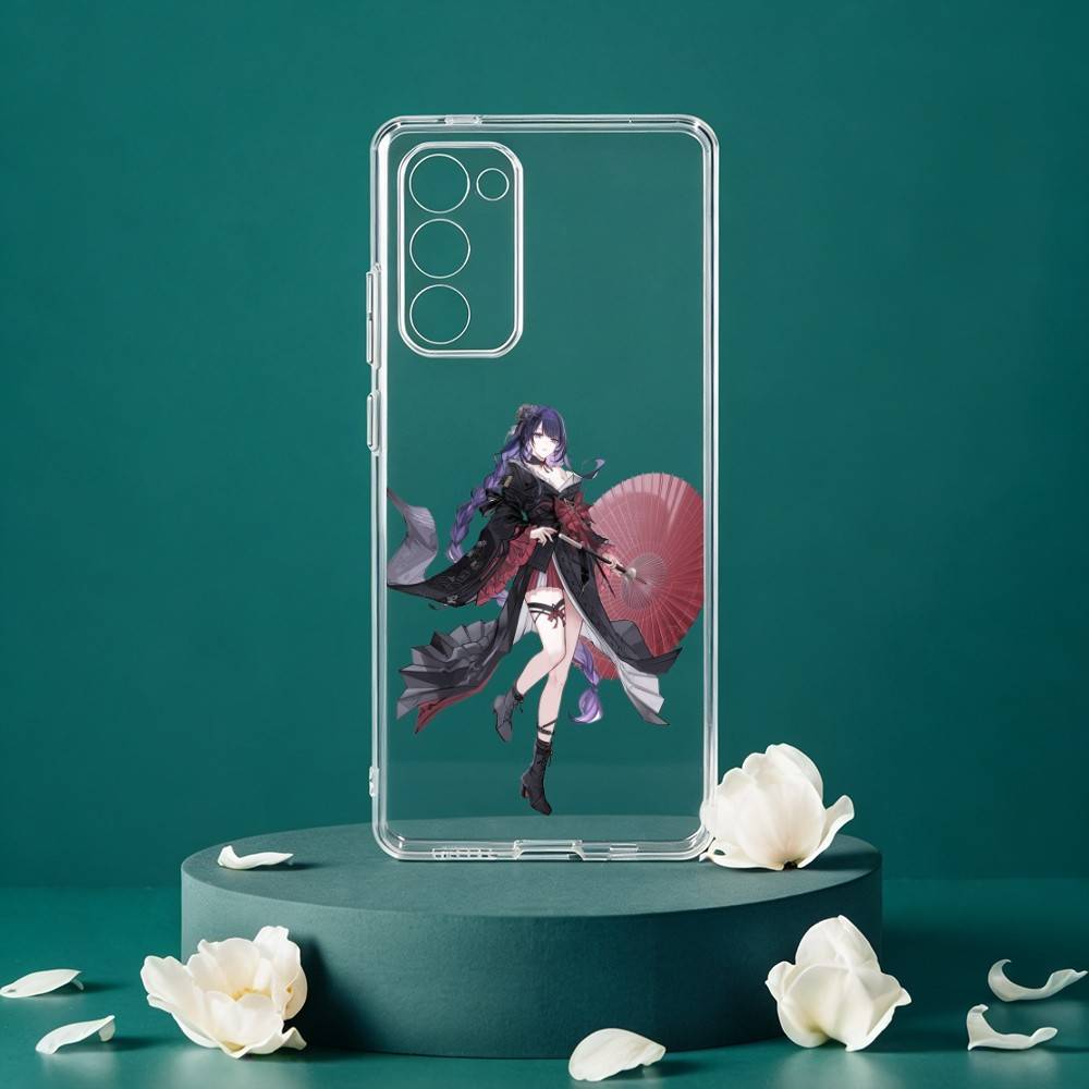 R-Raiden Shogun Genshin Handyhülle Für Samsung Galaxy S24 S25 S23 S22 S21 Plus S24 S25 Transparente Hülle
