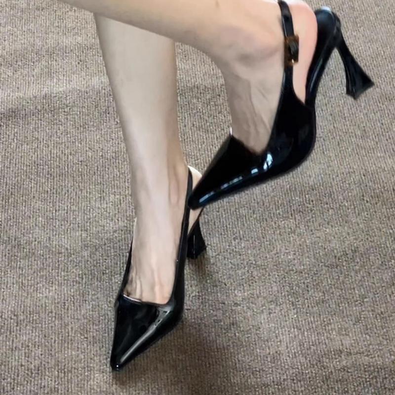 Modă 2025 Noi Sandale de Vară de Lux de Designer pentru Femei Pantofi Fashion cu Vârf Ascuțit cu Barete la Spate Doamnelor Elegante cu Toc Înalt Sandale de Stripper