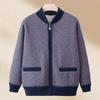 Warm Fleece-Lined Knit Cardigan for Seniors - Autumn/Winter