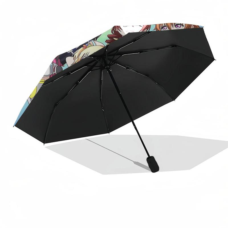 1 pièce Parapluie d'extérieur avec personnages d'Anime | Ouverture et Fermeture Automatiques | Conception Pliable en 3 parties Portable | Armature en Fer à 8 Baleines | Cadeau Parfait pour les Fans, Tra