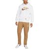 Nike Logo Print Drawstring Hoodie With Fleece Lining Men Tops White DX6513-100