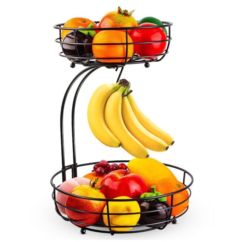 

RuHan Double Layer Metal Fruit & Snack Basket