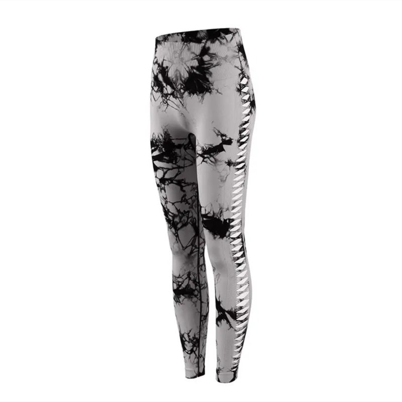Fashion Sexy Slimming Hollow High Waist Tie Dye Yoga Pants