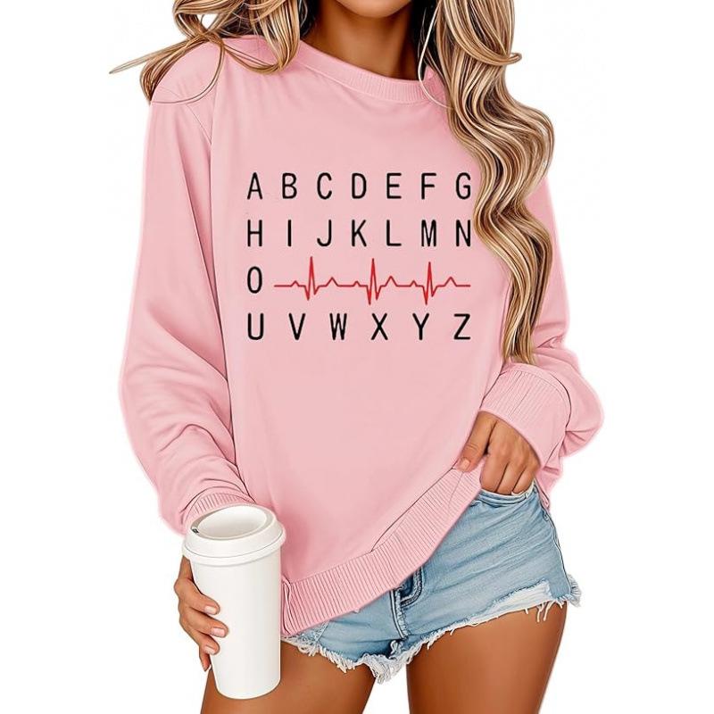 European & American Casual Printed Round Neck Sweatshirt 2025