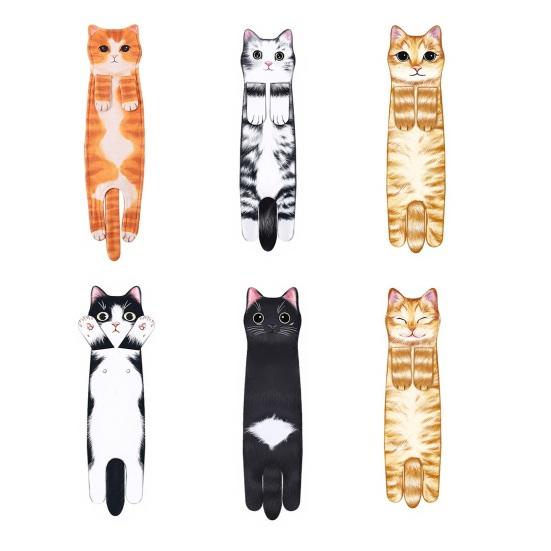 Cat Shape Hand Towel Soft Absorbent Hand Towel Hanging Cute Kitten Towel
