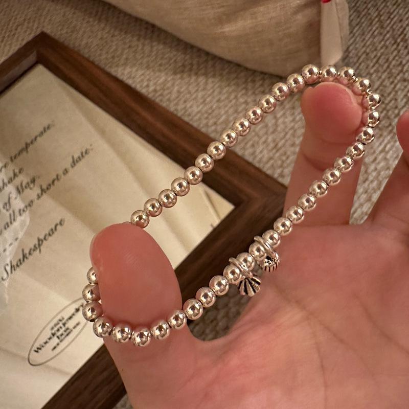 Stylish Sterling Silver Parent-Child Beaded Bracelet - Two Lives Joy Pendant, Perfect Gift for Best Friend or Girlfriend