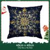 Blue Golden Christmas Snowflakes Cushions Pillowcase Polyester Cushion Cover Throw Pillow Pillowcover Home Car Sofa Decor
