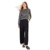 Xiangying Women's Grey Wool Blend High-Waist Straight-Leg Suit Pants