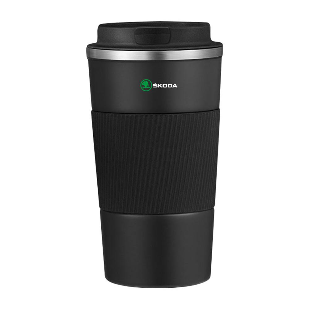 Car Thermos Cup Coffee Mug Stainless Steel Coffee Thermos Mug Badge For Skoda S VII Yeti Kamiq Kodiaq Karoq Octavia Fabia Rapid