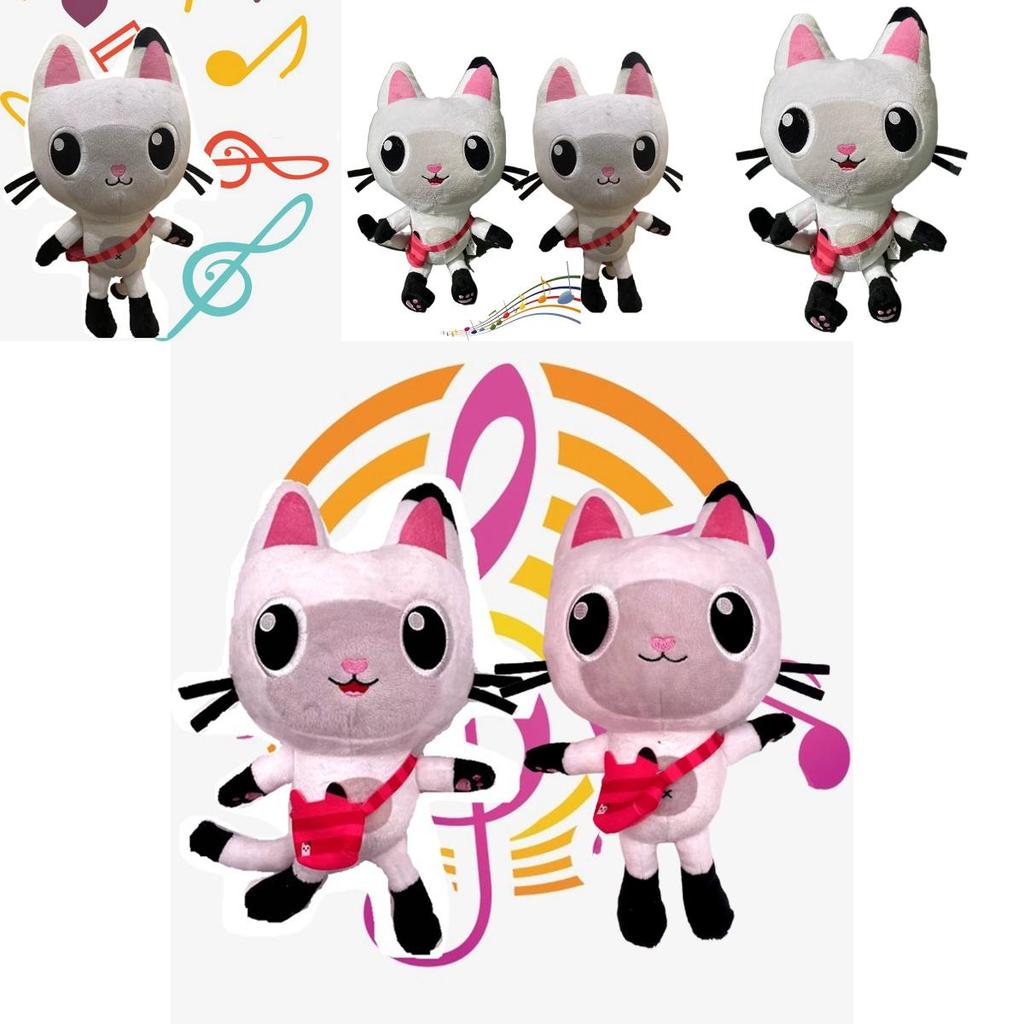 Adorable Gabby's Dollhouse Music Plush Toy Cartoon Stuffed Cat Plushie Doll For Kids