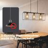 Suspension - NETTLIFE - 3 lumières verre vintage - Noir - Réglable en hauteur - Culot E27