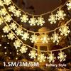 LED Snowflake Curtain Light for Party Romantic Christmas Curtain Lights Fairy Lamp for Home Garden Decoration 1.5 M / 3 M / 6 M
