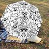 1PC Dog Pattern Umbrella-8-Rib Reinforced Portable Folding Travel Suitable for All Seasons Outdoor Daily Use  -J0326
