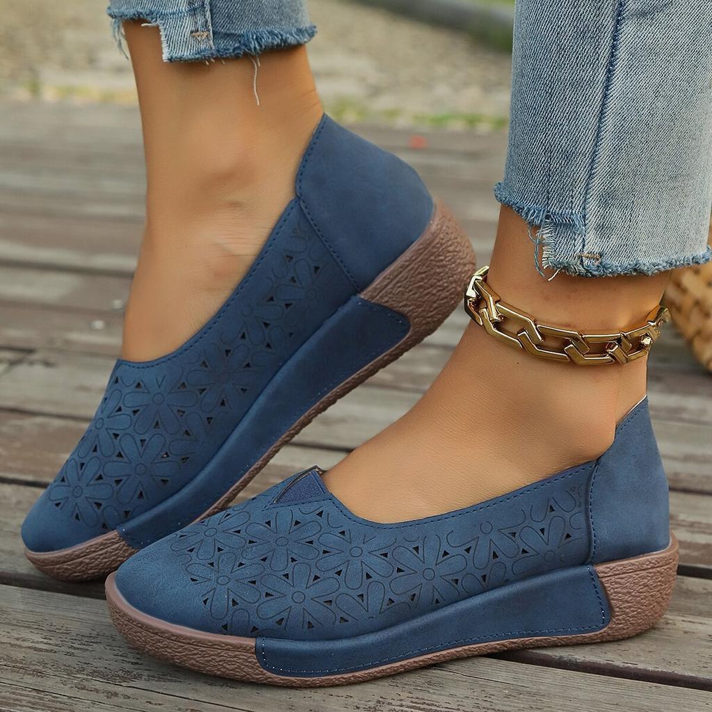 Modne buty plus size dla kobiet 36-43 Wiosna Jesień Damskie wsuwane płaskie buty na platformie Koturny Wygodne Antypoślizgowe Zapatos De Mujer