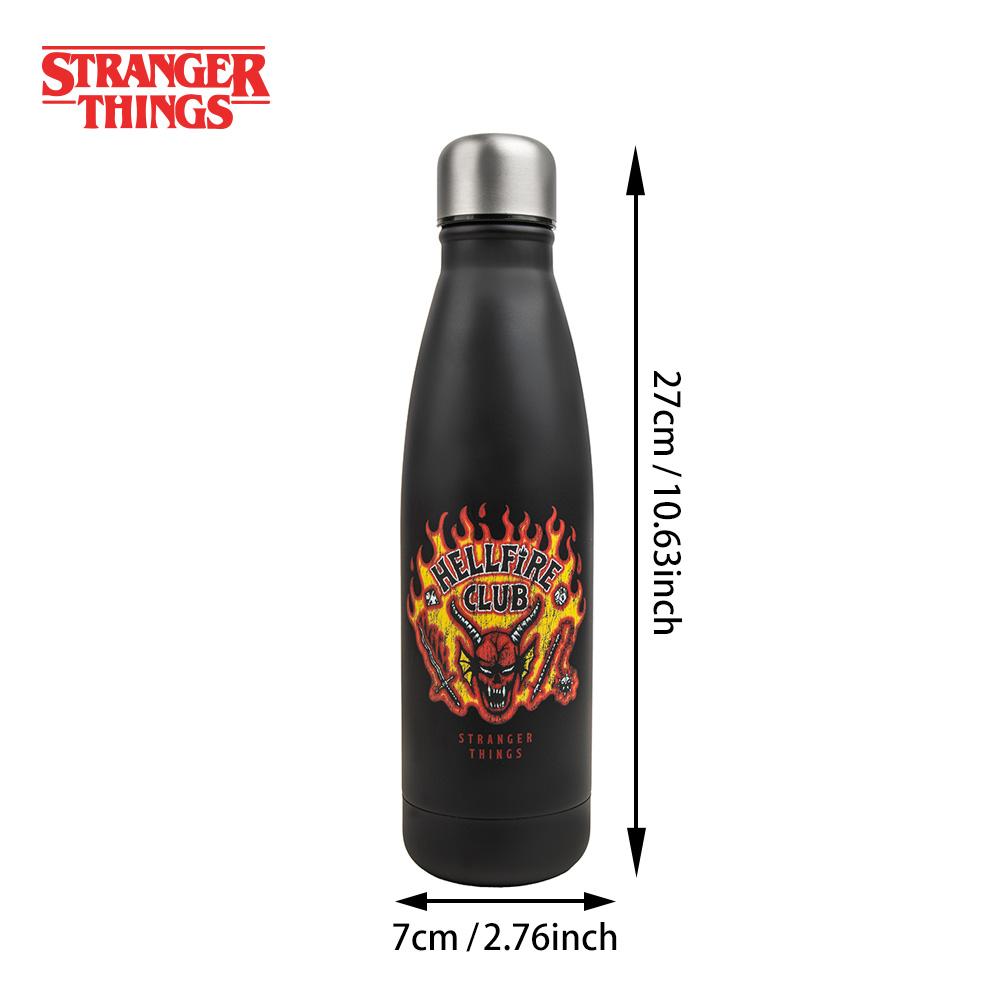 1 ks Stranger Things Oficiálně licencovaná termoska Hellfire Club z nerezové oceli, velká kapacita, lehká, přenosná
