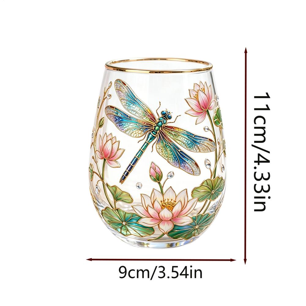 Glass Tea Cup Decorative Portable Glass Aesthetic Teacup Hummingbird Wine Cup for Women Men Family Beverage Indoor Kitchen Table 200ml