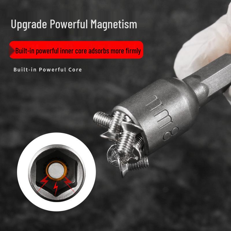 Strong Magnetic 8mm Electric Drill Hex Socket Set with Hex Shank for Self-Tapping Screws