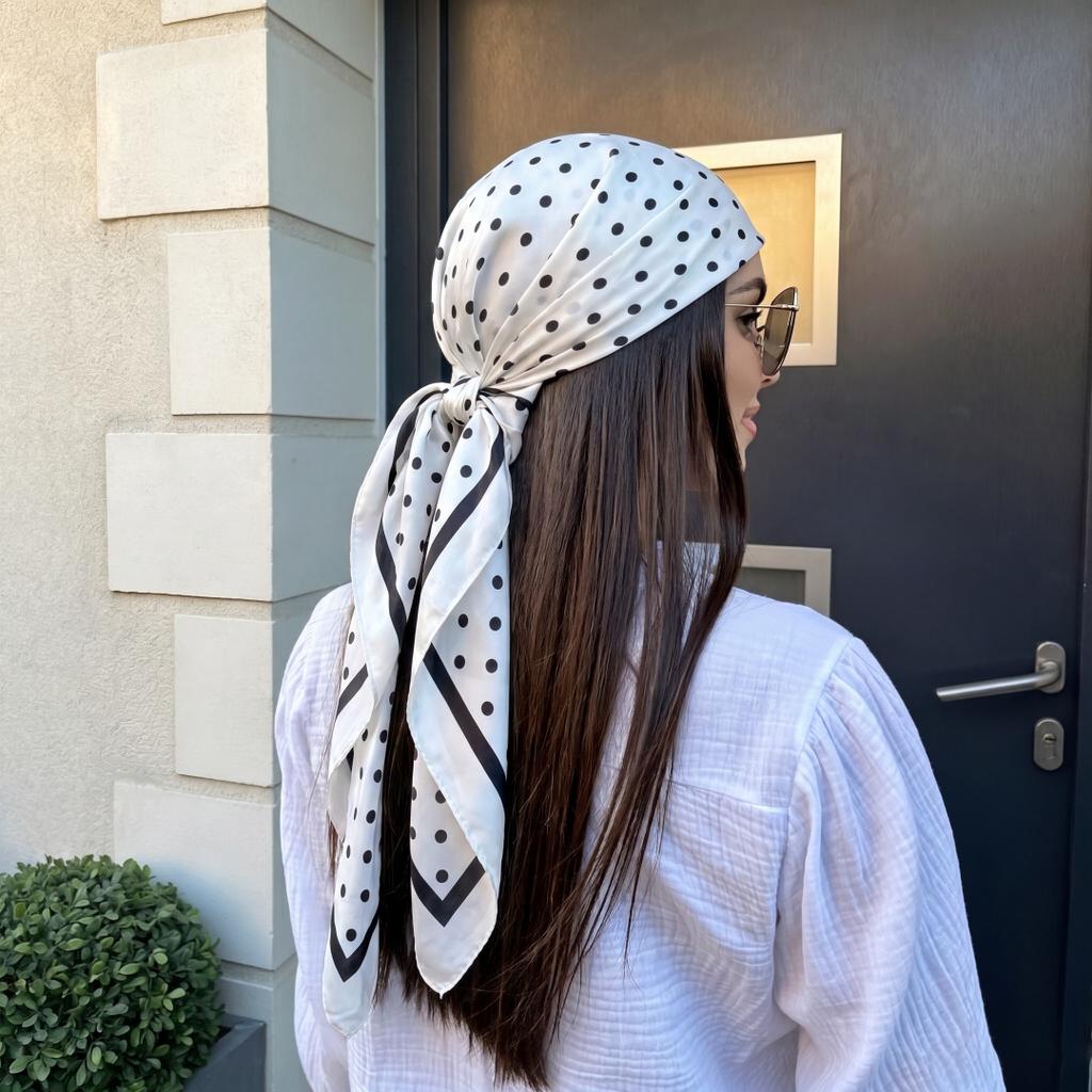 Woman Satin Scarf Bandana Luxury Square Hijab Scarves Headscarf Female Print Turban Shawl Wraps Neckerchief Headwrap