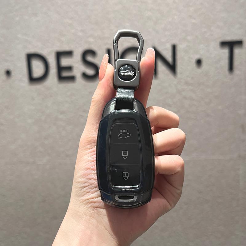 Modern Transparent Black Key Case for Elantra, Fiesta, ix35, Mingtu, Sonata, Santafe, Custo, and Tucson