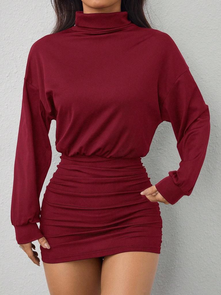 2025 European & American Slim Fit High Neck Sexy Hip-Hugging Autumn/Winter Women's Dress