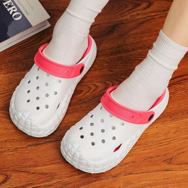 Fashion Slip-resistant House Slides Walk Around Home Male Slipper Indoor Men's Shoe Hole Clappers 2024 Casual Summer Sale Fashion Trend