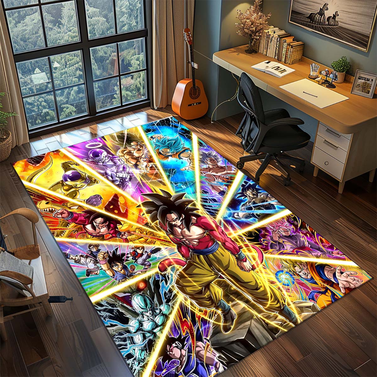 

Dragon Ball Goku Anime Rug Carpet Large Area Rug Non Slip Washable Floor Mat Gamer Room Bedroom Home Decor 60x90cm