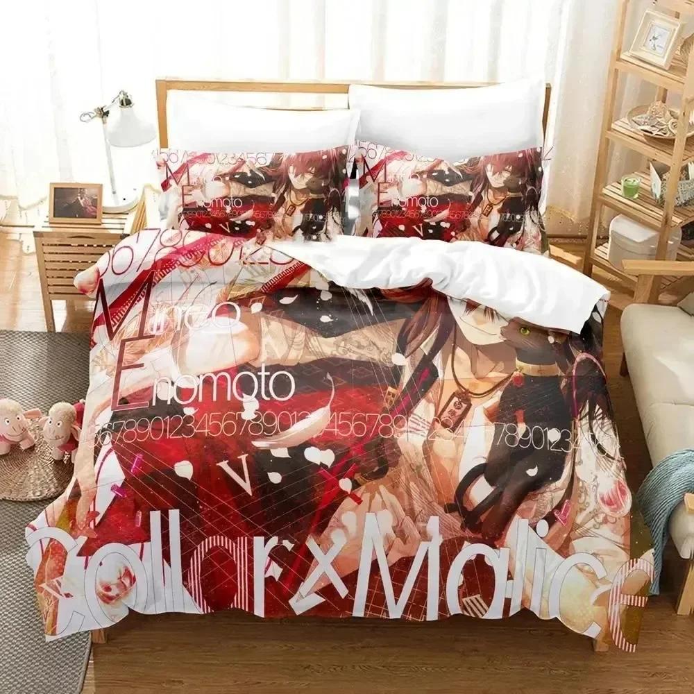 3D Print Anime Game Collar X Malice Bedding Set Printed With Pillowcase Bed Duvet Cover Soft Single Double Queen Super King Size