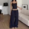 Pantaloni da jogging larghi grigi a gamba larga per danza jazz da donna