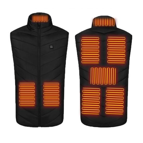 Yousheng Unisex Heated Waistcoat USB Heating Vest 3 Temp Modes 8 Heating Zones Vest Coat Stand Collar Windproof Electric Thermal Coat