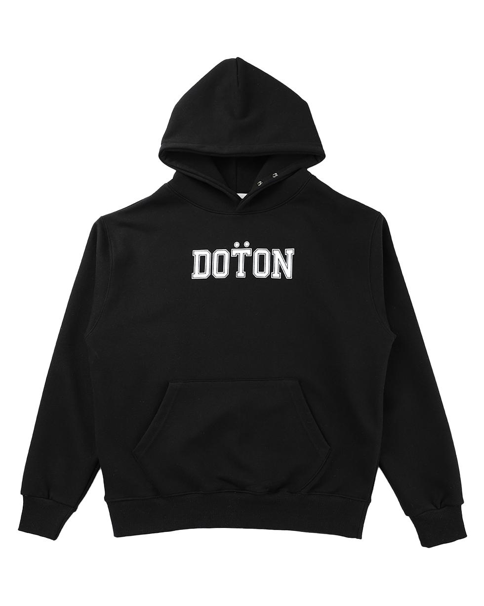 Doton Simple Logo Print Snap Hoodie (Black) Black/M