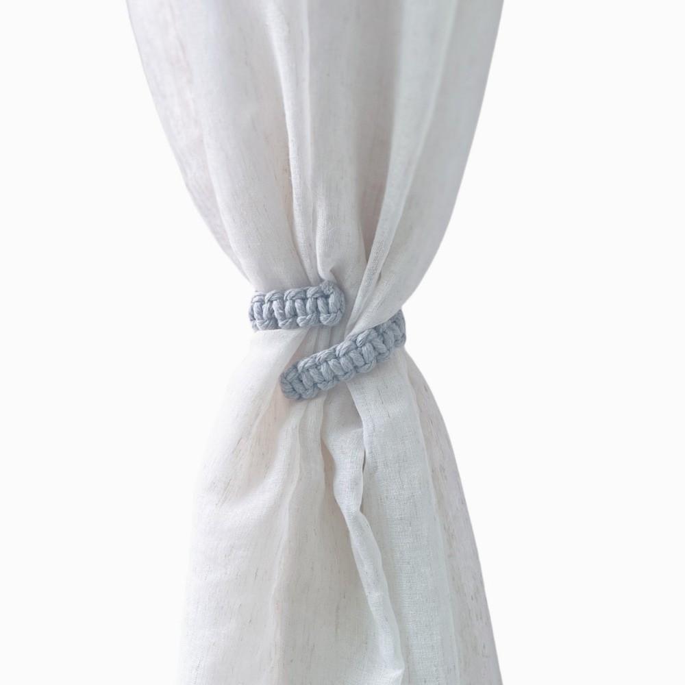 2pcs Linen Curtain Holders Handwoven Curtain Strap Elegant Rope Holdbacks for Living Room Bedroom
