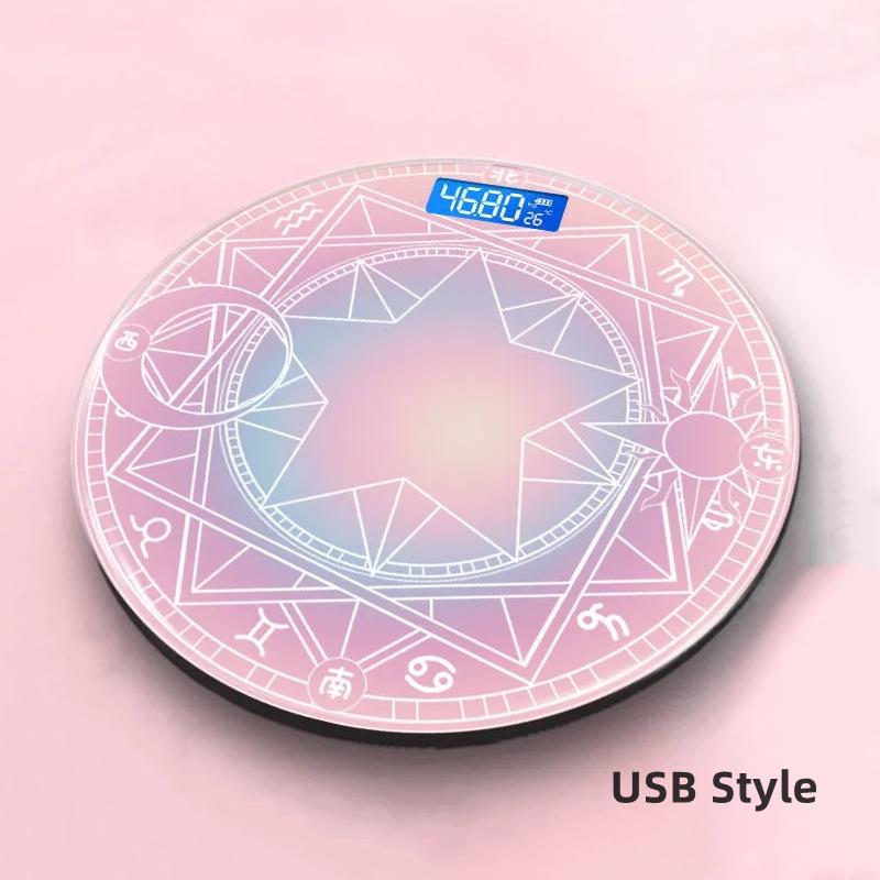 Sevimli Pembe Sihirli Dizi Banyo Baskülü Lcd Ekran Elektronik Dijital Terazi Vücut Tartı Akıllı Vücut Yağ Dengesi Zemin Ölçeği