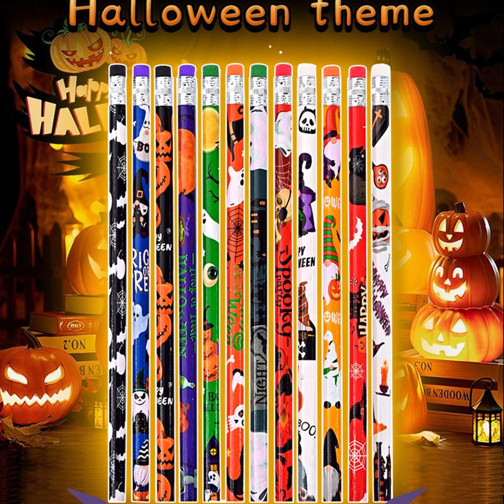 Halloween Stationery Eraser Pencil Student Gift Halloween Pencil Set